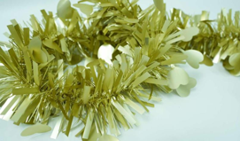 Matte Macaron Gold with Hearts 4-ply Tinsel Garland