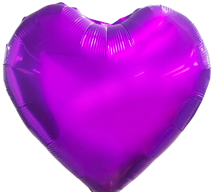 18 inch Deep Purple Heart Shaped Foil Balloon
