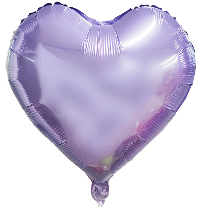 18 inch Cream Purple Heart Shaped Foil Balloon
