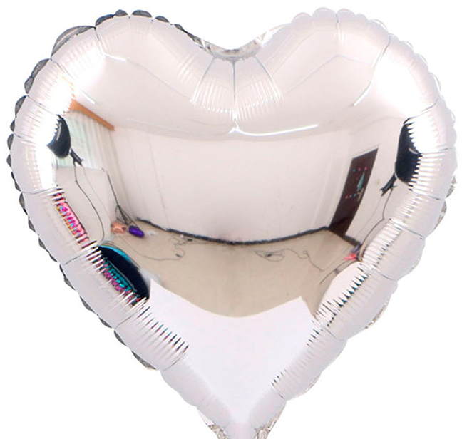 18 inch Silver Heart Shaped Foil Balloon