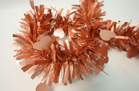 Matte Macaron Rose Gold with Hearts 4-ply Tinsel Garland