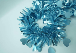 Matte Macaron Blue with Hearts 4-ply Tinsel Garland