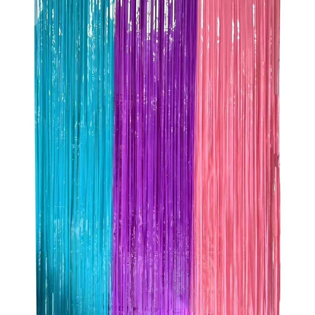 Tinsel Curtain Foil Curtain Three-color patchwork design
