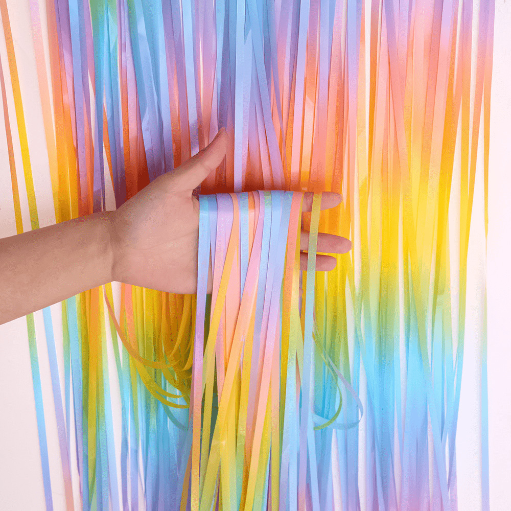 Tinsel Curtain Foil Curtain Macaron Color Series Gradient Color