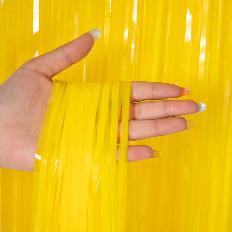 Tinsel Curtain Foil Curtain Macaron Color Series Yellow