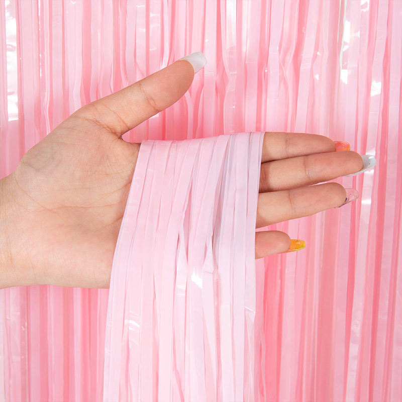 Tinsel Curtain Foil Curtain Macaron Color Series Light Pink