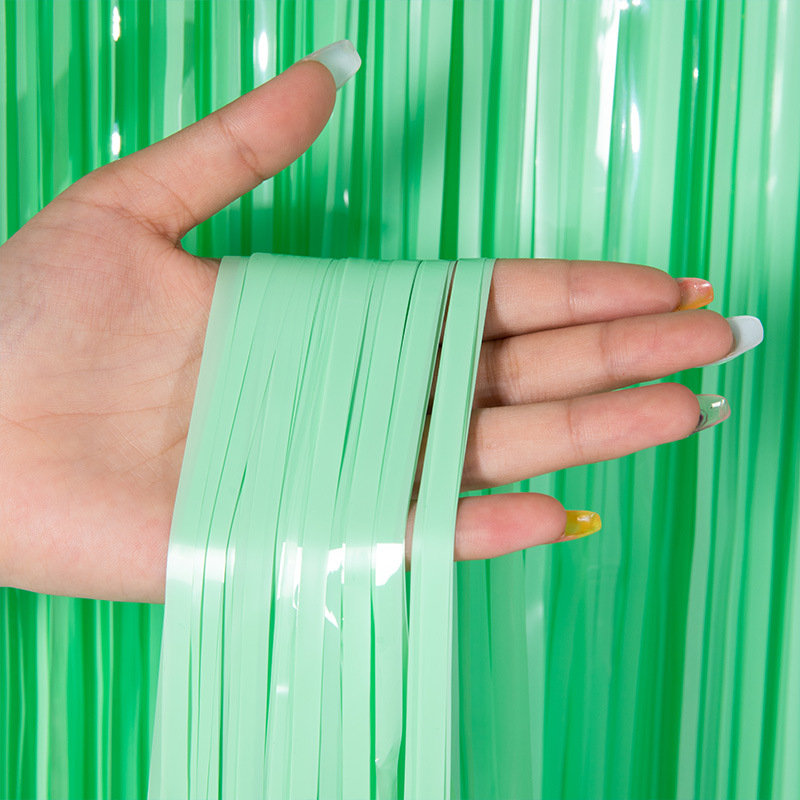 Tinsel Curtain Foil Curtain Macaron Color Series Green