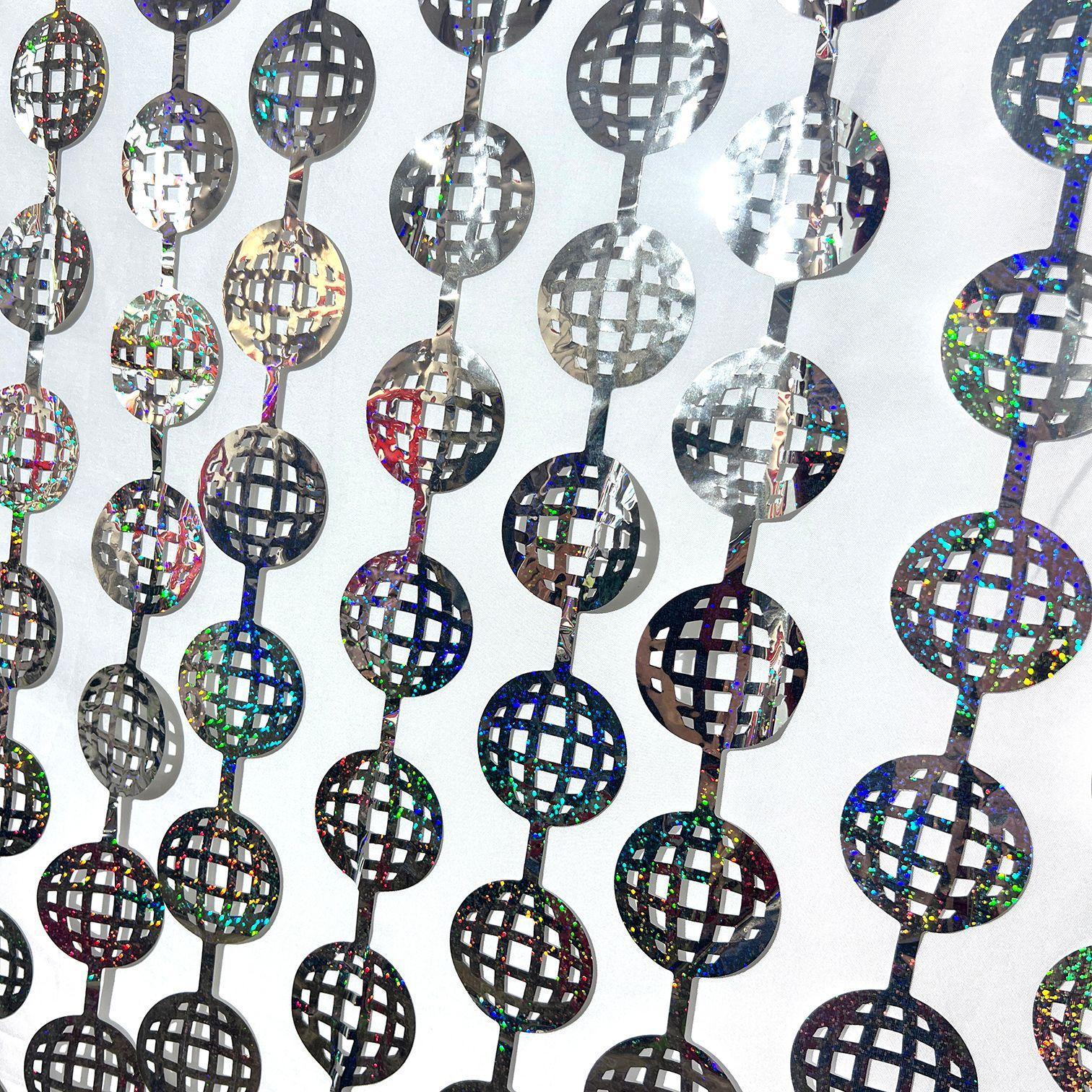  Disco Light Ball Door Curtain 1*2m Silver Tinsel Curtain