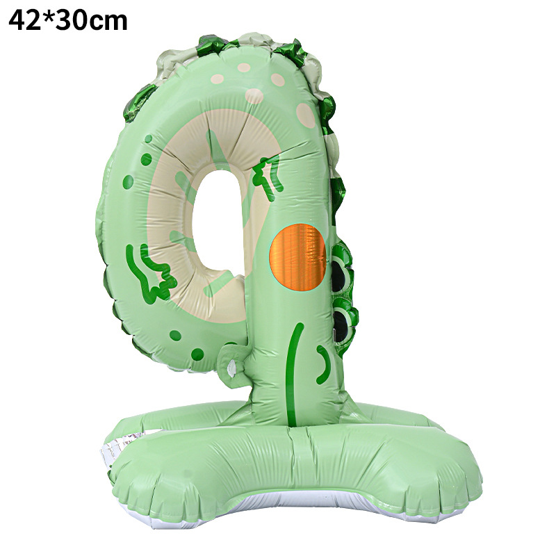 40 inch Animal Number 4 Standing Base Foil Balloon
