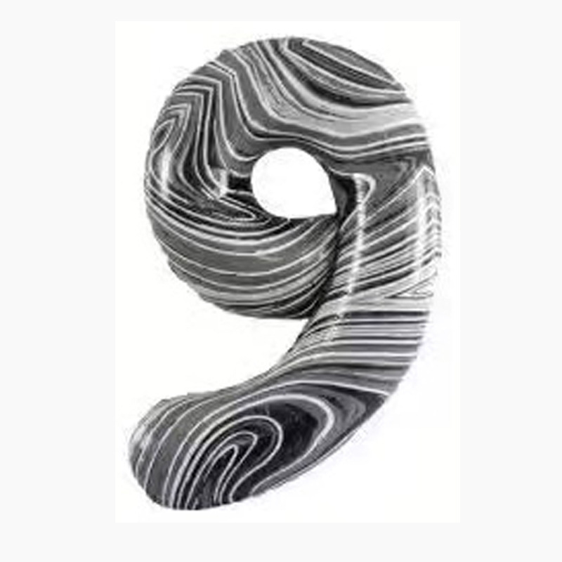 40 inch Marble Textured Aluminum Foil Balloon Number 9