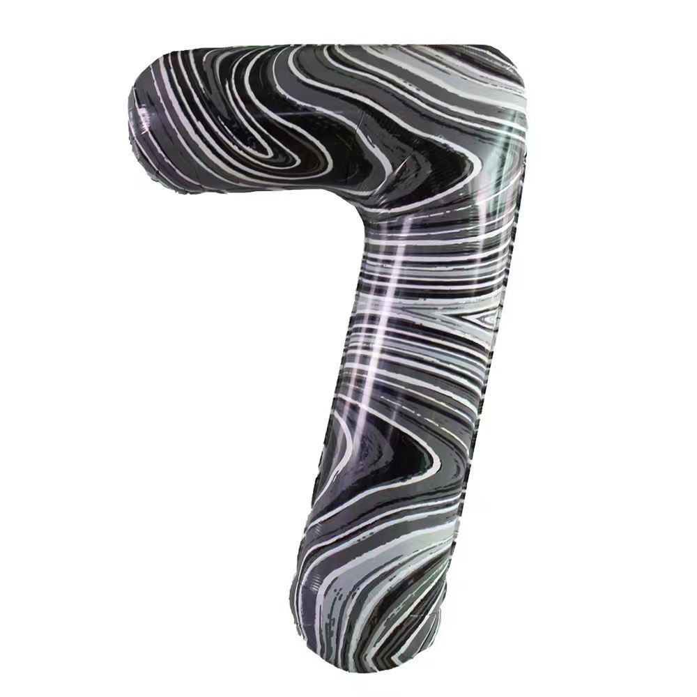 40 inch Marble Textured Aluminum Foil Balloon Number 7