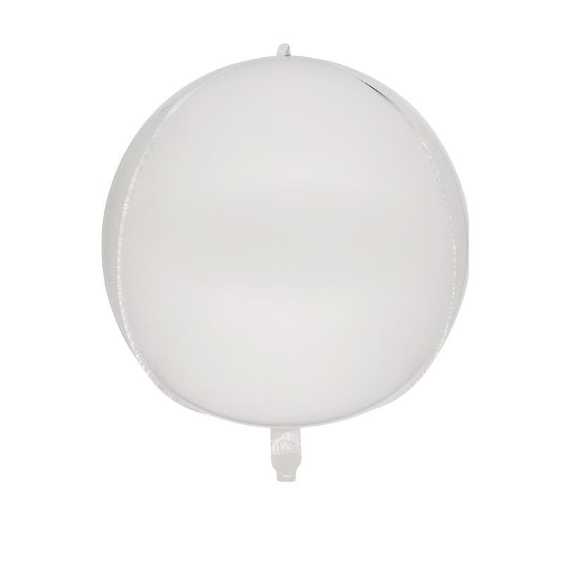 18 inch White Round Shaped Foil Balloon