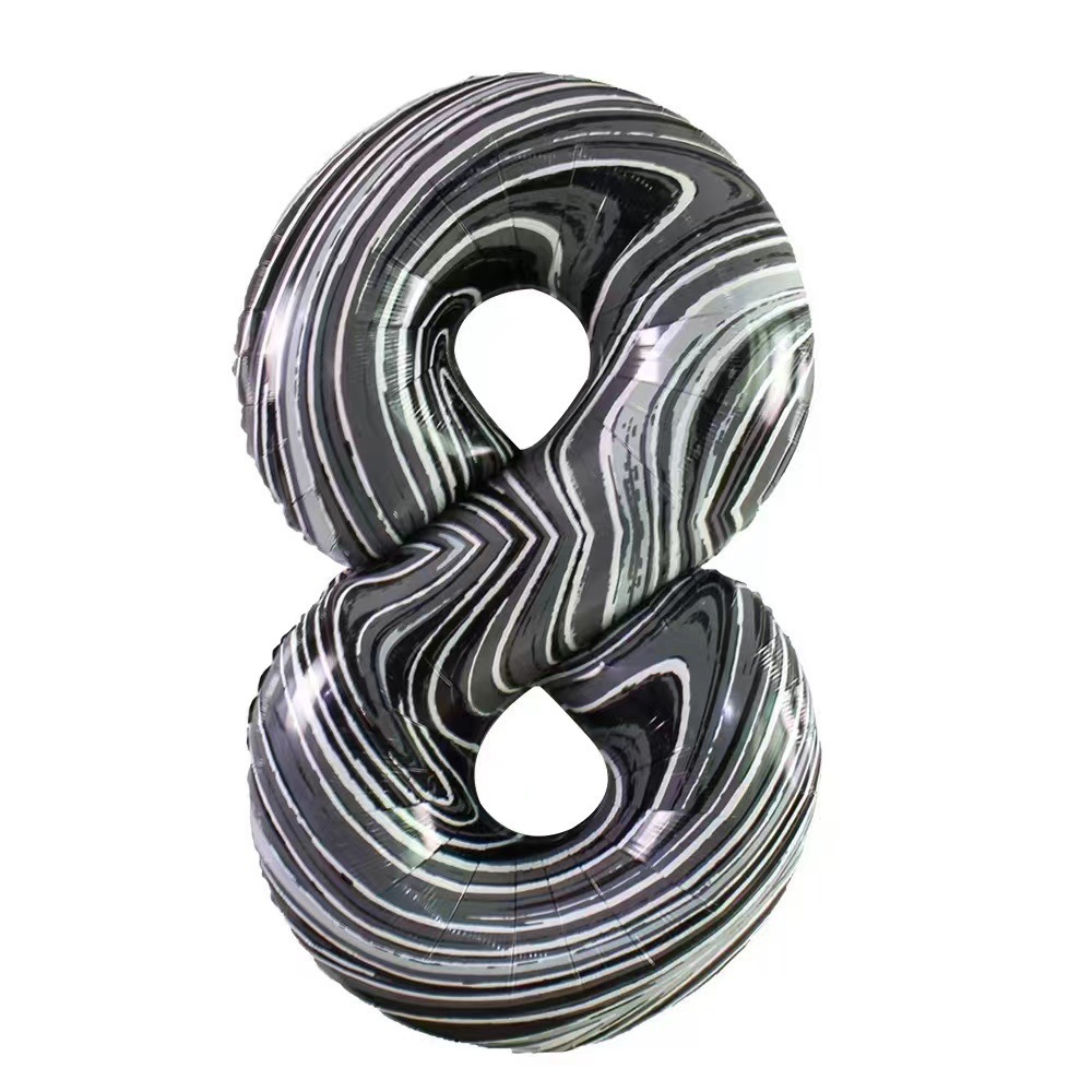 40 inch Marble Textured Aluminum Foil Balloon Number 8