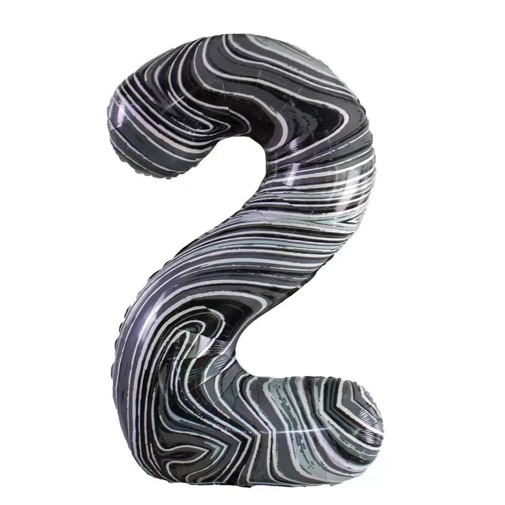 40 inch Marble Textured Aluminum Foil Balloon Number 2