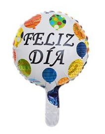 18 inch White&Blue Round Aluminum Foil Balloon