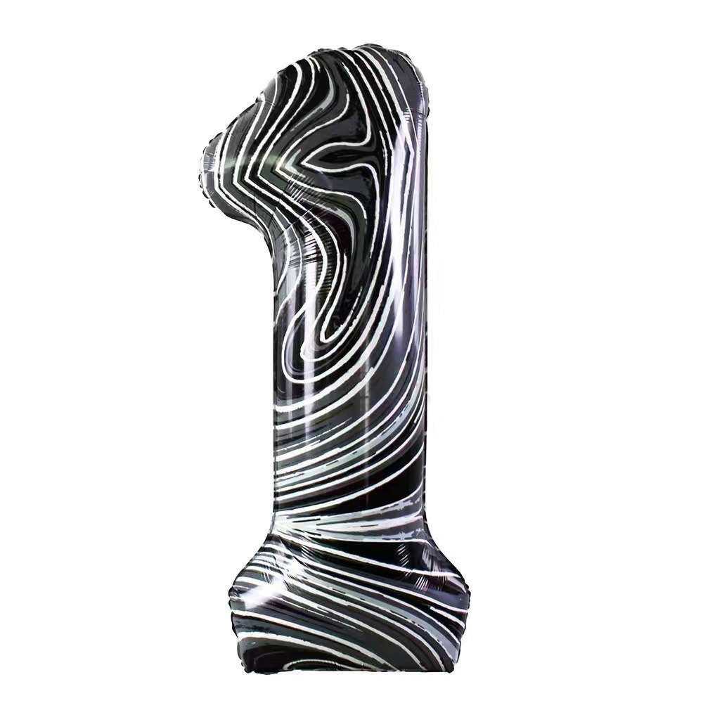 40 inch Marble Textured Aluminum Foil Balloon Number 1