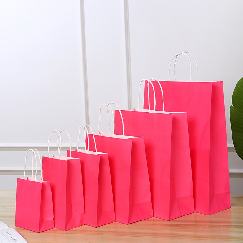 13*8*21CM Rose Red Paper Handbag