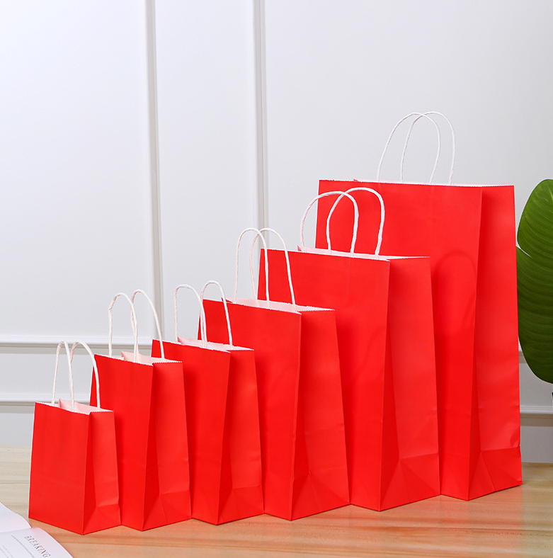 13*8*21CM Red Paper Handbag
