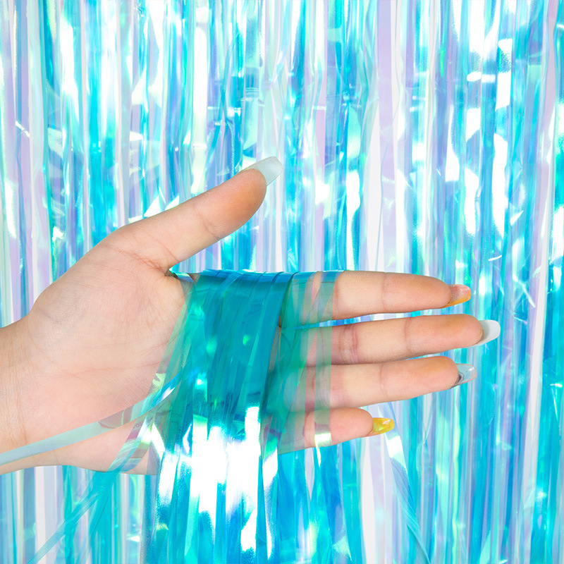 Tinsel Curtain Colorful Series Tinsel Curtain Blue Color