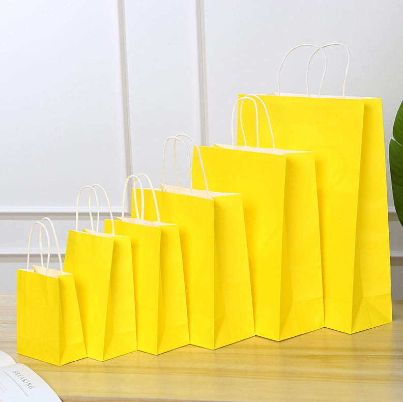 13*8*21CM Yellow Paper Handbag