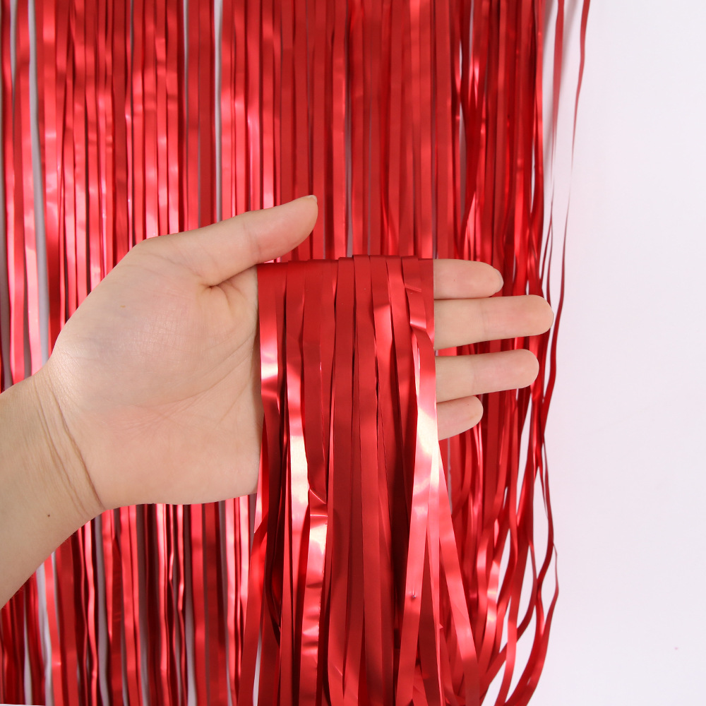 Tinsel Curtain Matte Light Series Tinsel Curtain Red