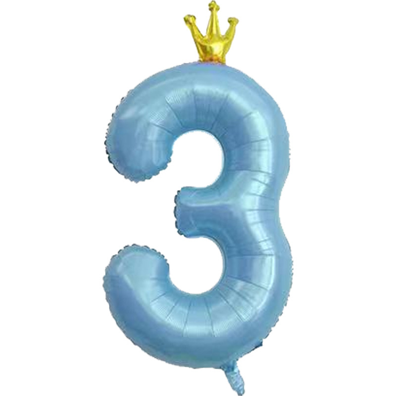 40 inch US Version Crown Number 3 Balloon