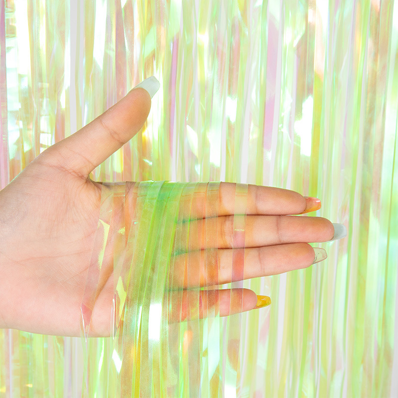 Tinsel Curtain Colorful Series Tinsel Curtain Green Color