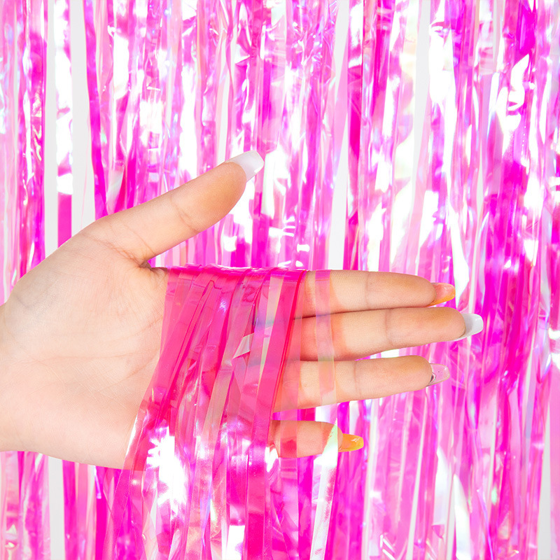 Tinsel Curtain Colorful Series Tinsel Curtain Rose Red Color