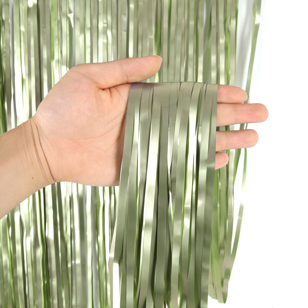 Tinsel Curtain Matte Light Series Tinsel Curtain Light Green