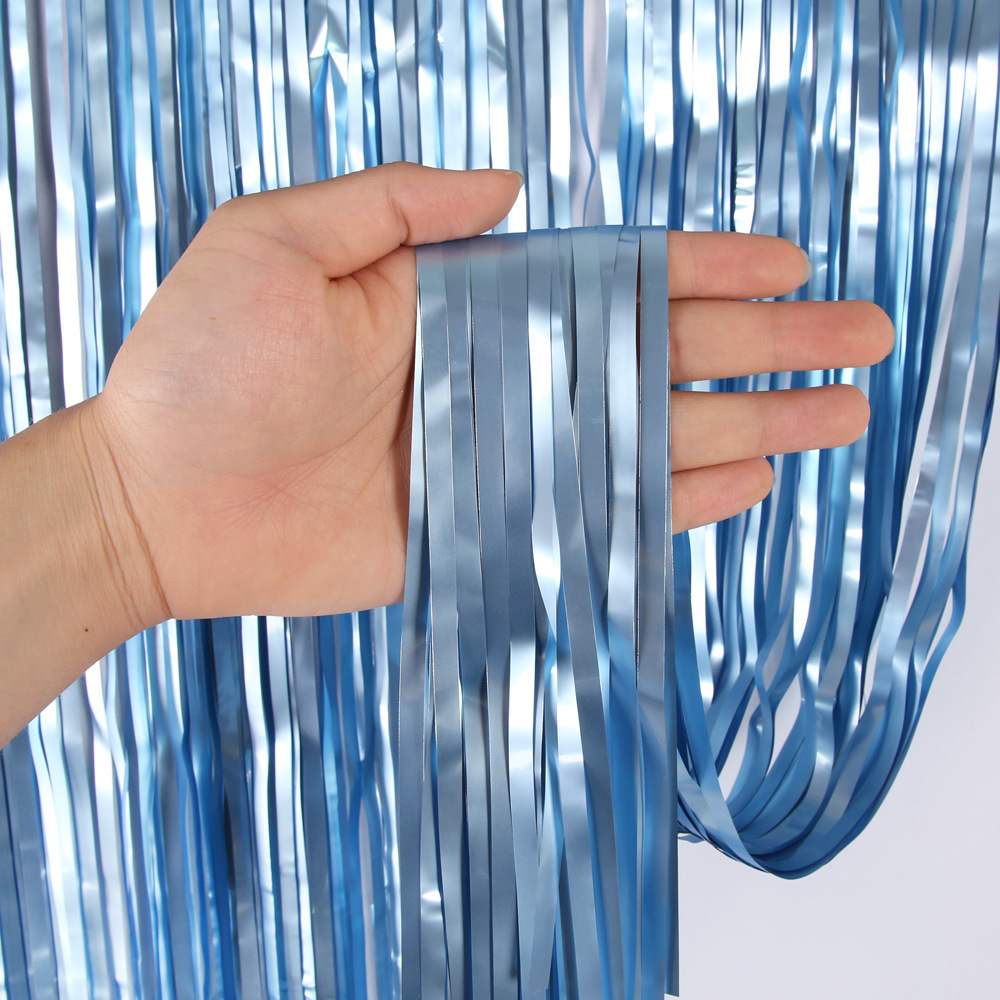 Tinsel Curtain Matte Light Series Tinsel Curtain Light Blue