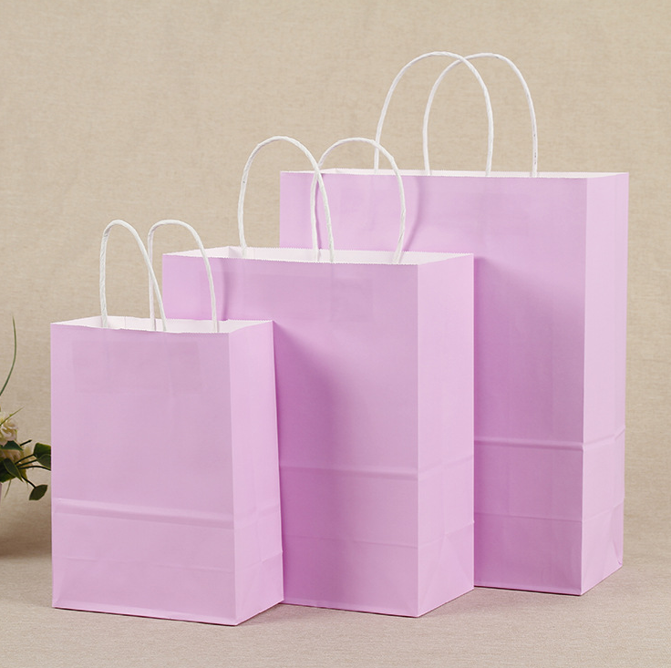 13*8*21CM Macaron Purple Paper Handbag