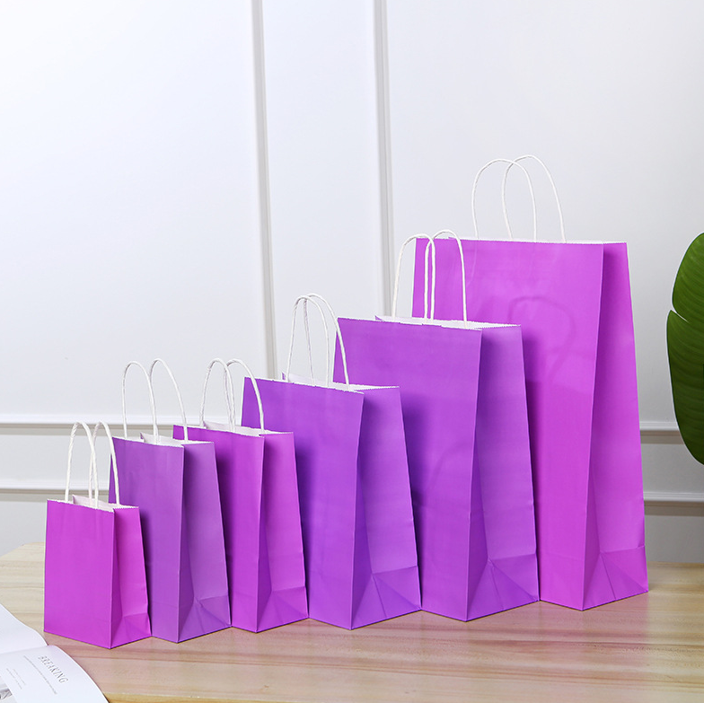 13*8*21CM Purple Paper Handbag