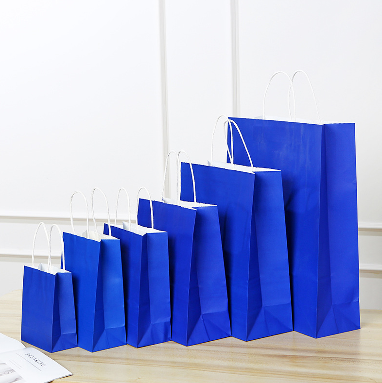 13*8*21CM Dark Blue Paper Handbag