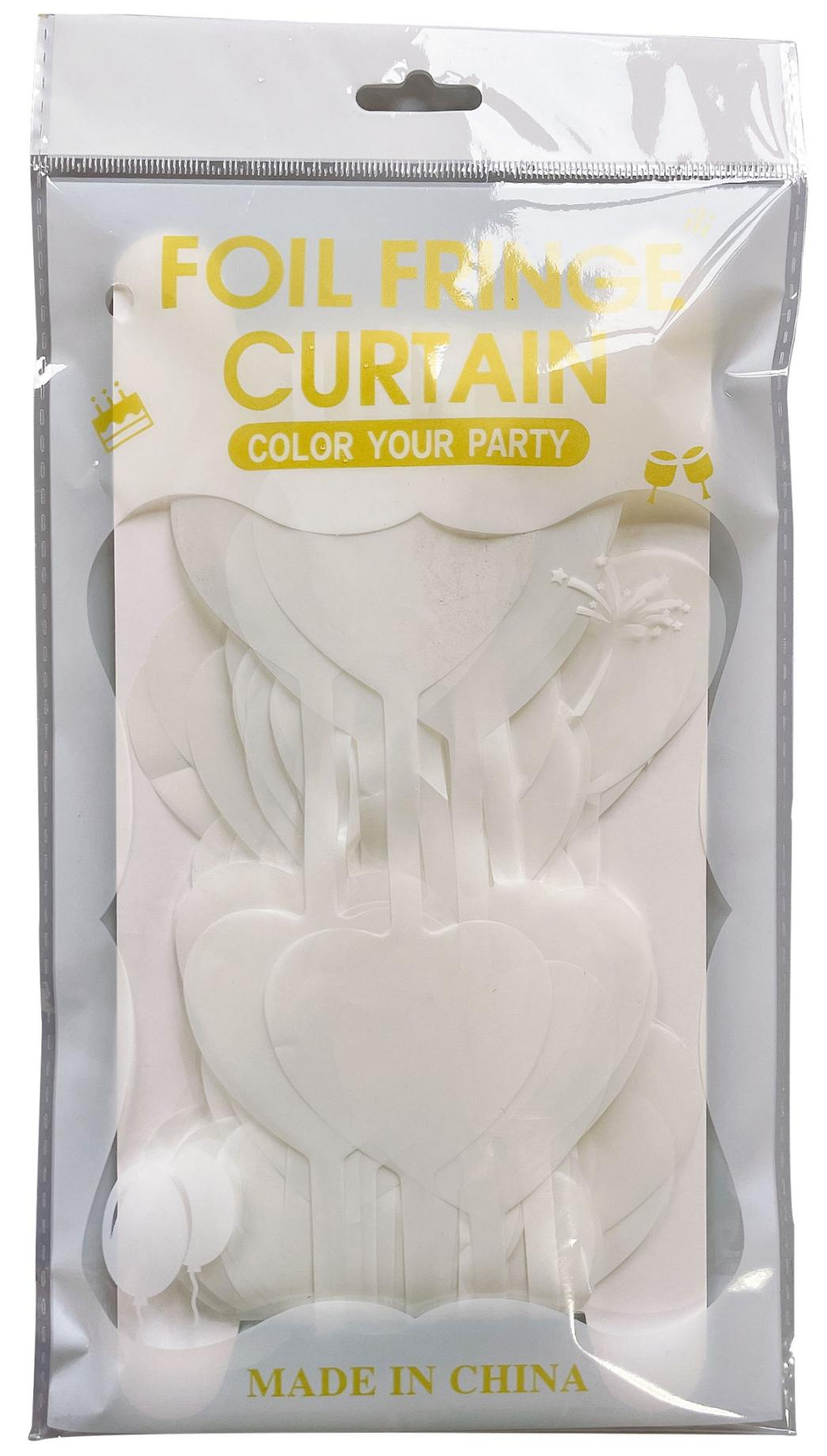 Makaron Heart Shaped Series White Tinsel Curtain