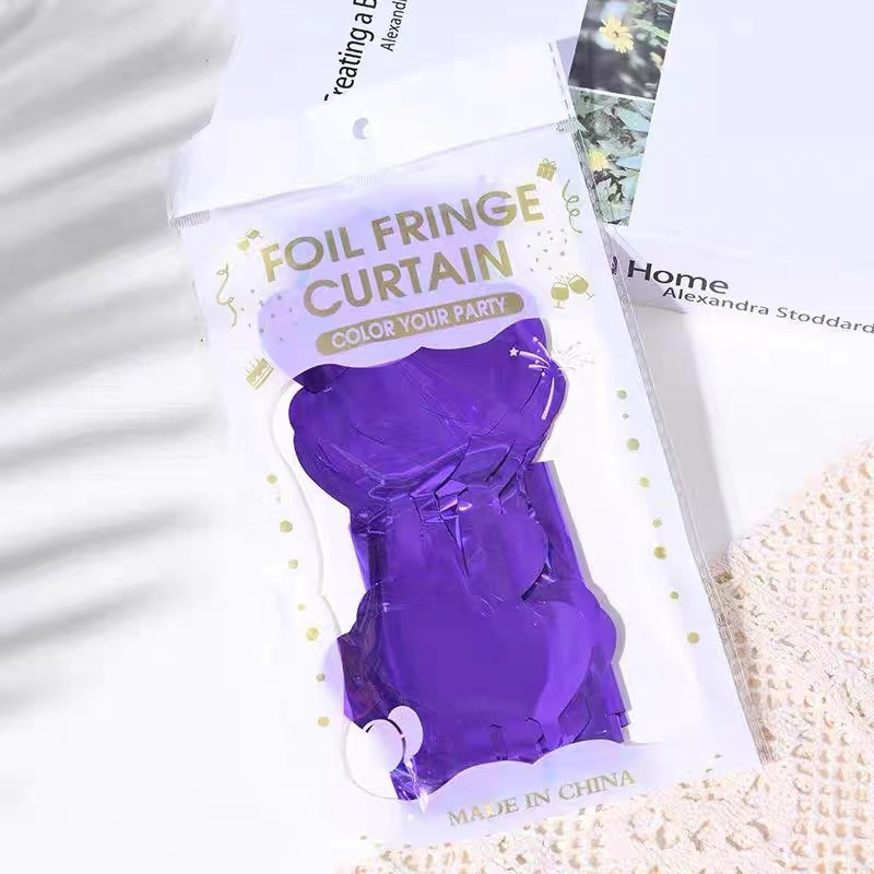 Light Heart Shaped Series Purple Tinsel Curtain