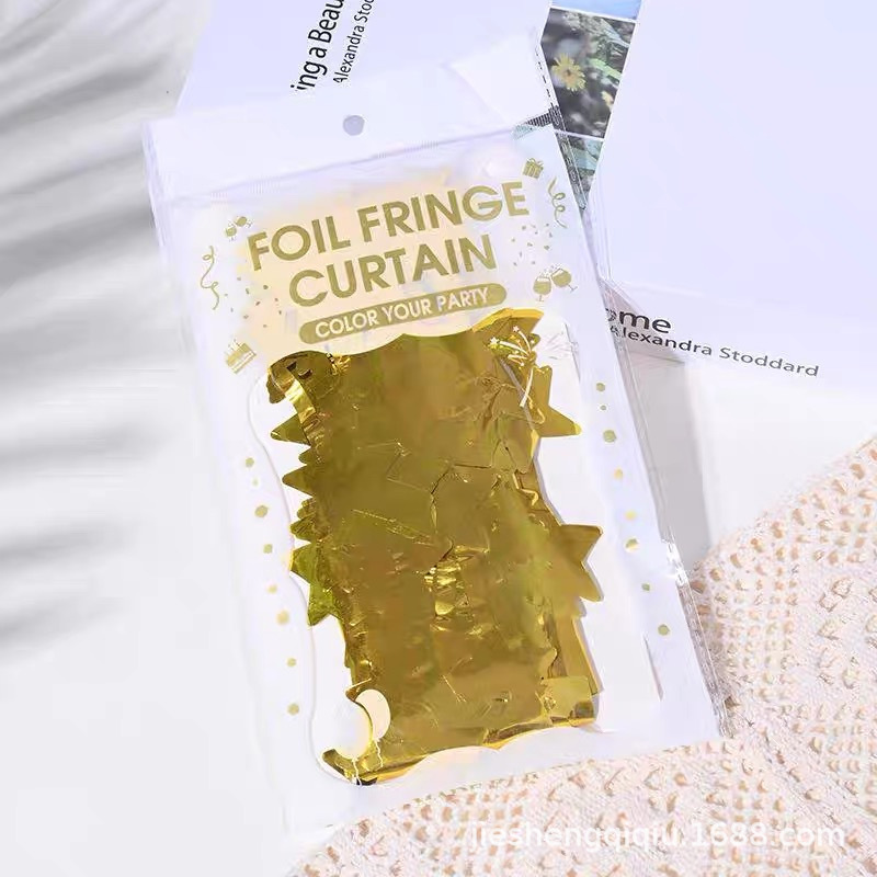 Light Star Shaped Series Gold Tinsel Curtain