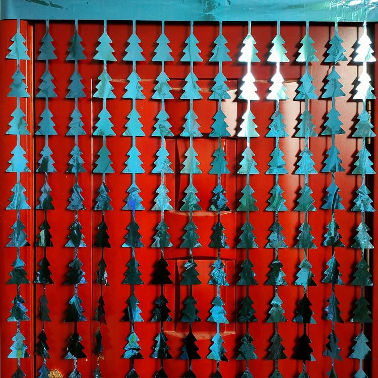 Light Christmas Tree Series Blue Tinsel Curtain