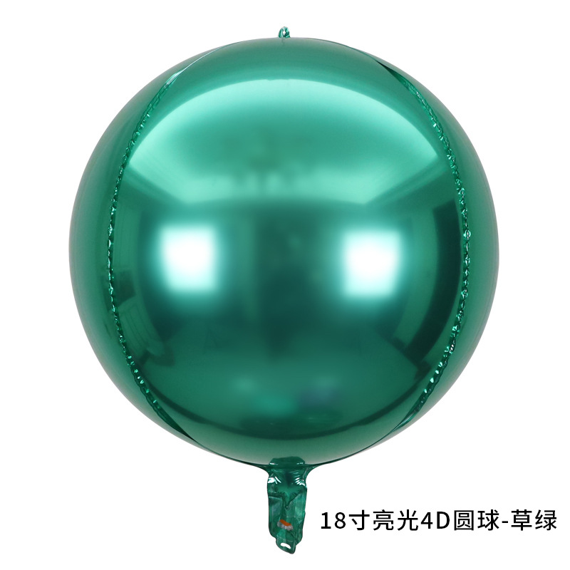 18 inch Grass Green 4D Sphere Shaped Foil Balloon