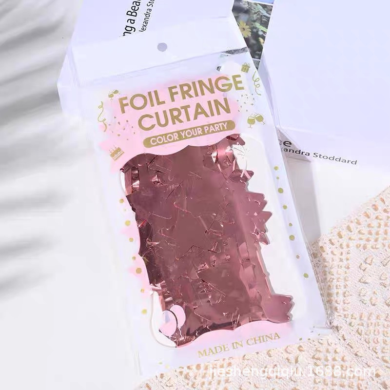 Light Star Shaped Series Pink Tinsel Curtain
