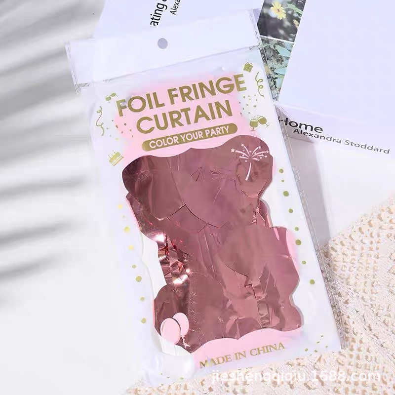Light Heart Shaped Series Rose Gold Tinsel Curtain