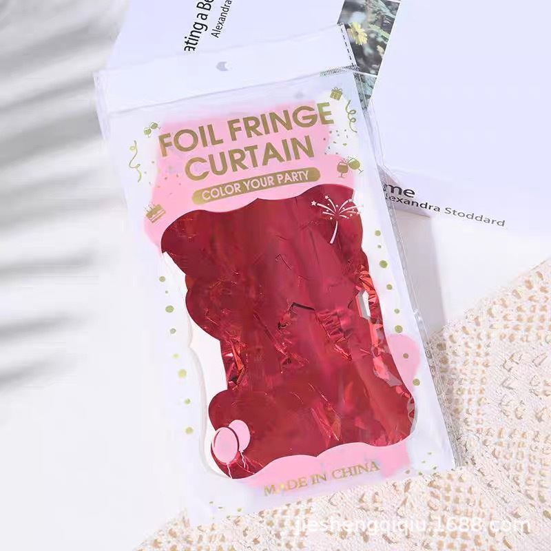 Light Heart Shaped Series Red Tinsel Curtain