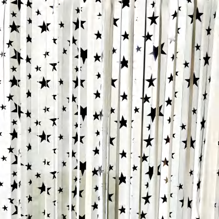Tinsel Curtain Ink Full Sky Star White Tinsel Curtain