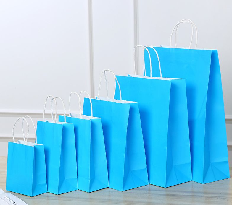 21*11*27CM Sky Blue Paper Handbag