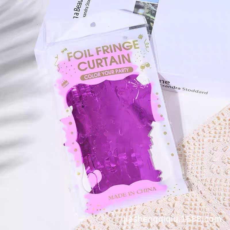 Light Star Shaped Series Hot Pink Tinsel Curtain