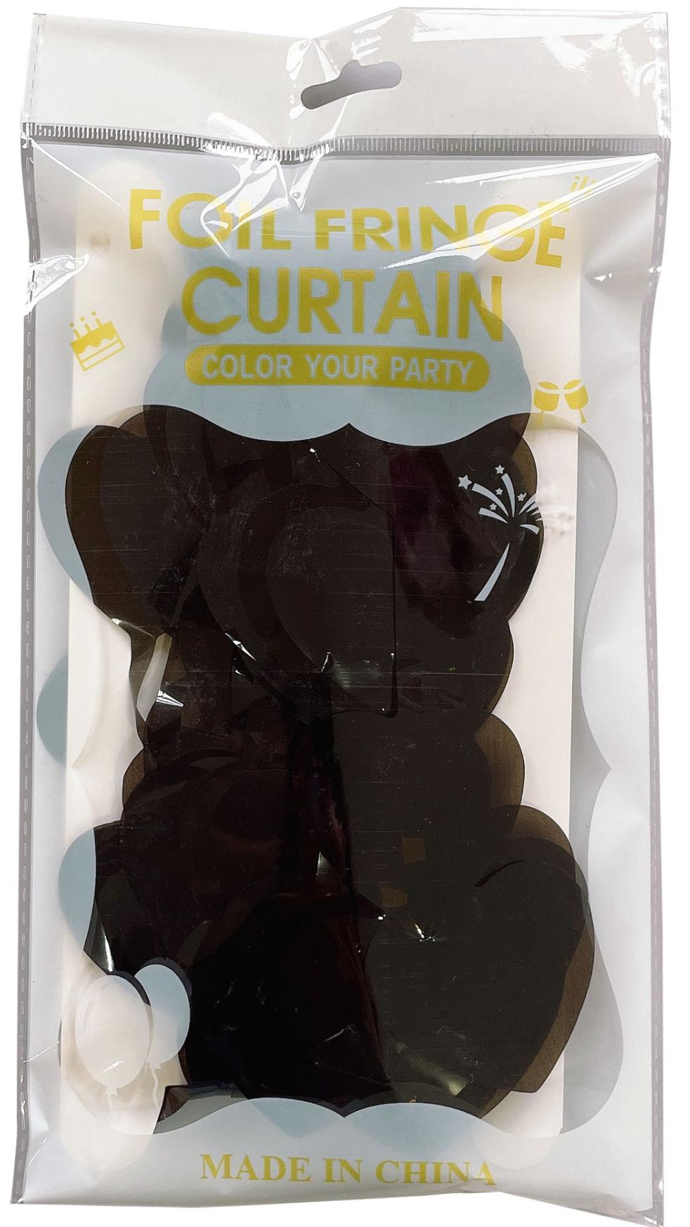 Makaron Heart Shaped Series Black Tinsel Curtain