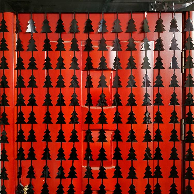 Light Christmas Tree Series Black Tinsel Curtain