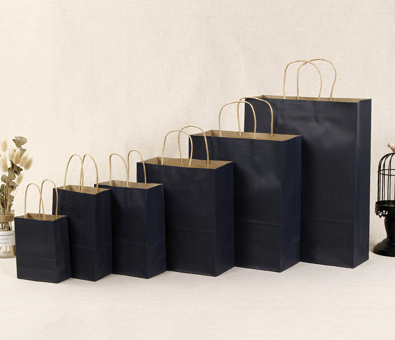 13*8*21CM Navy Blue Paper Handbag