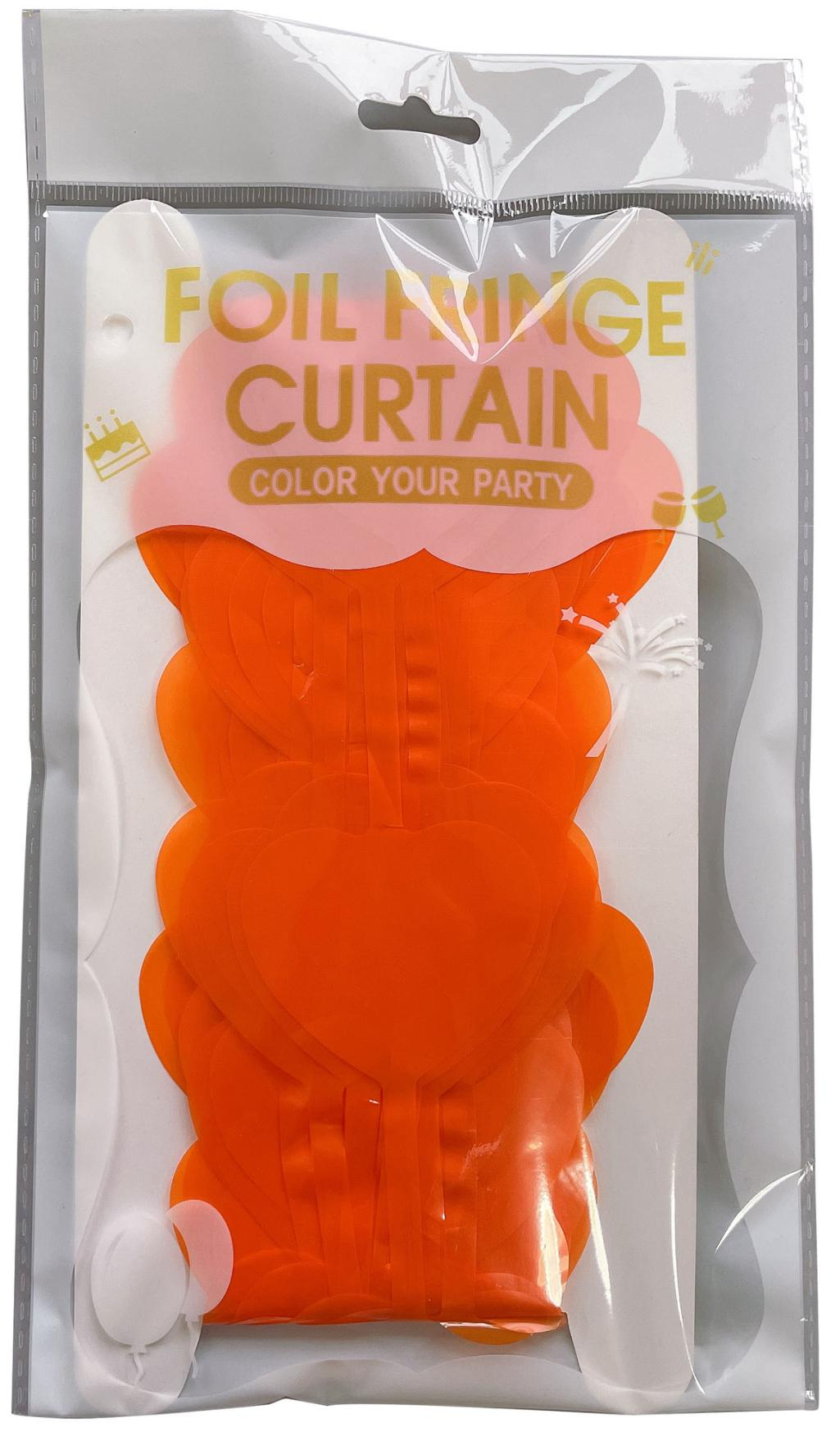 Makaron Heart Shaped Series Orange Tinsel Curtain