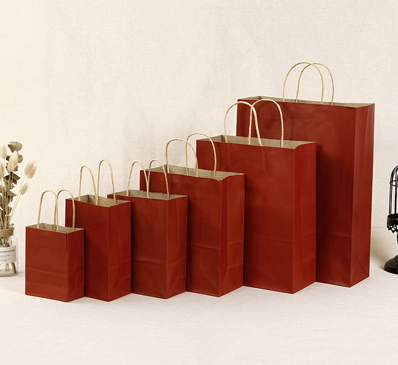 13*8*21CM Burgundy Paper Handbag