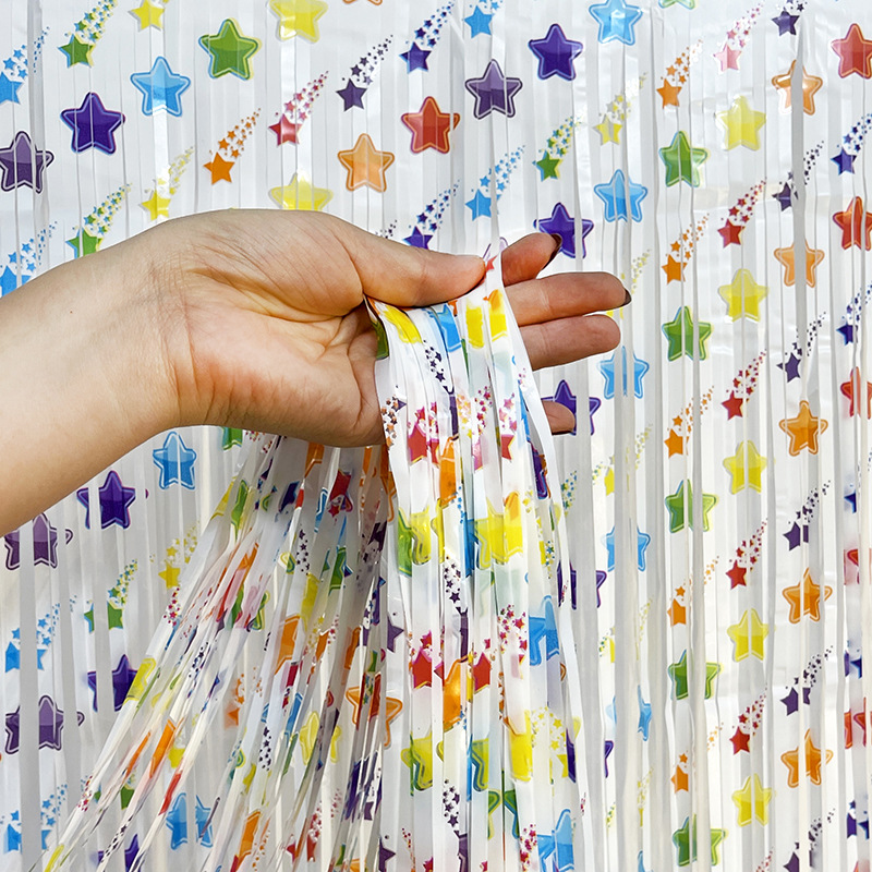 Tinsel Curtain Macaron Colorful Meteor Tinsel Curtain